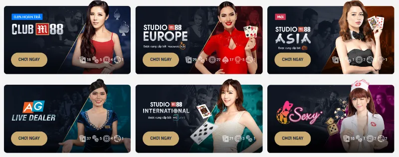 Chơi casino tại nhà cái M88