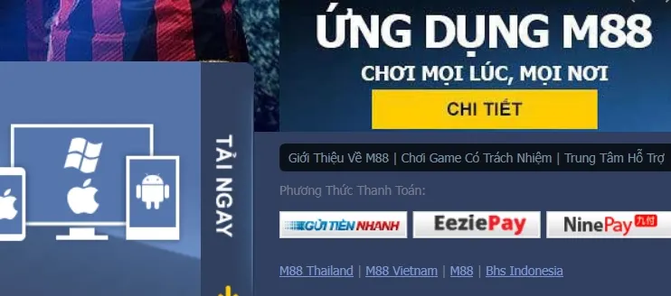 Tại nhà cái M88 chính chủ, người chơi không cần lo lắng về vấn đề thanh khoản